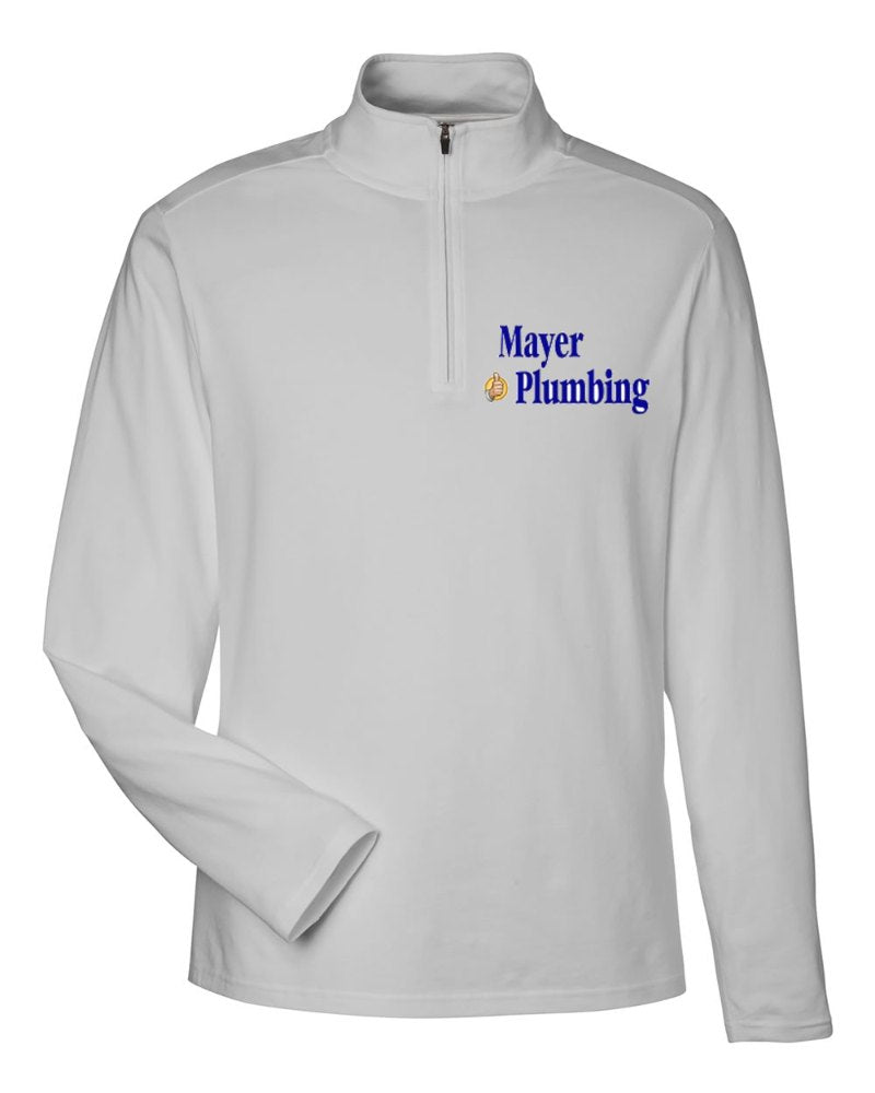 Mayer Plumbing Stretch Quarter-Zip in Grey (sample mockup)