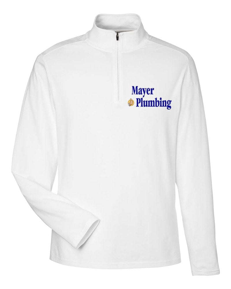 Mayer Plumbing Stretch Quarter-Zip in White (sample mockup)