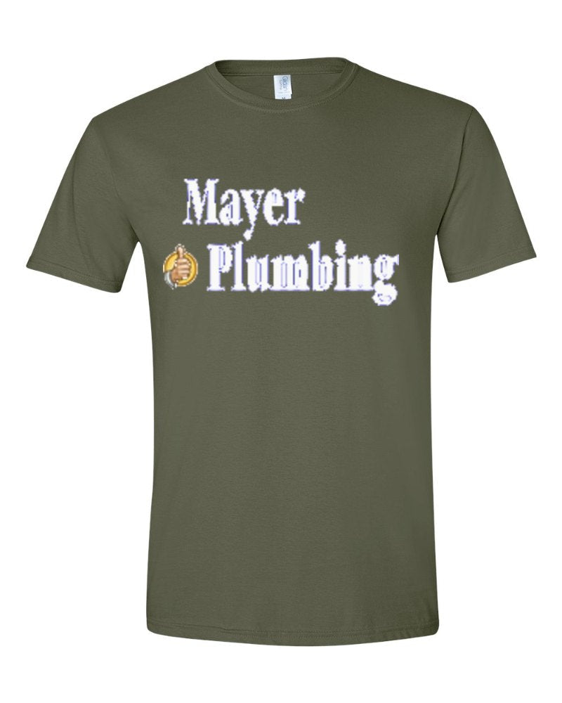 Mayer Plumbing Softstyle Tee in Military Green (sample mockup)