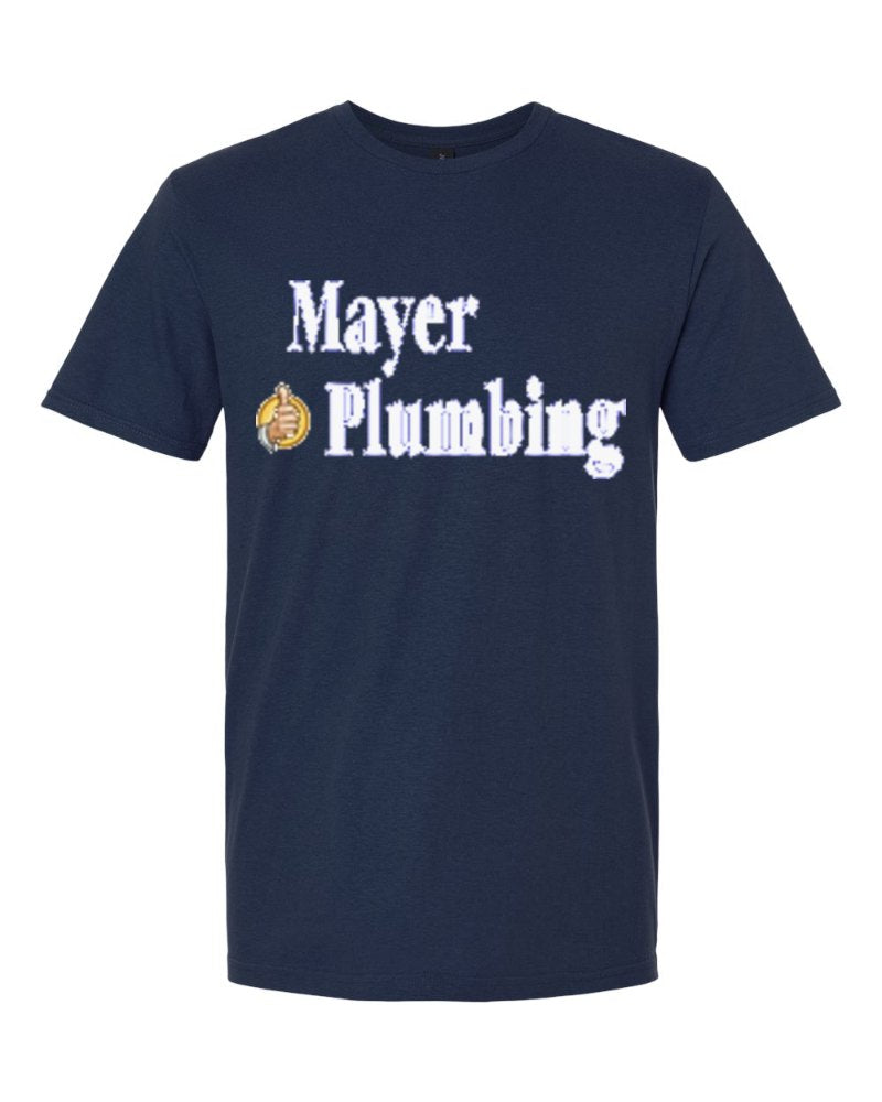 Mayer Plumbing Softstyle Tee in Navy (sample mockup)