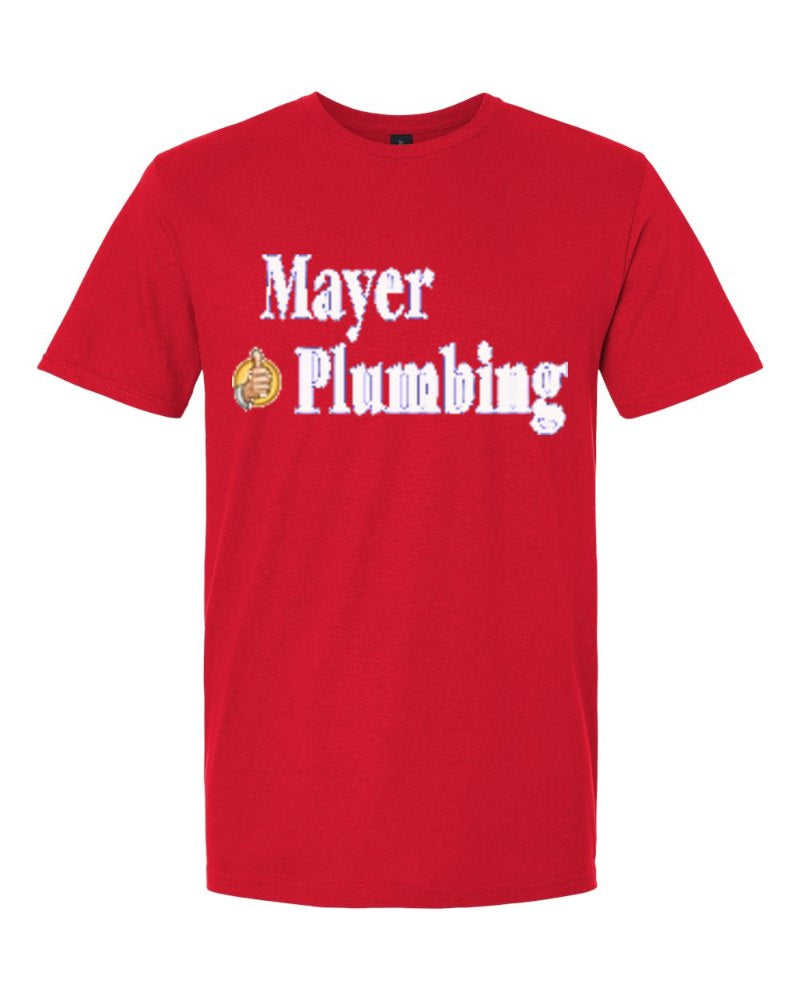 Mayer Plumbing Softstyle Tee in Red (sample mockup)