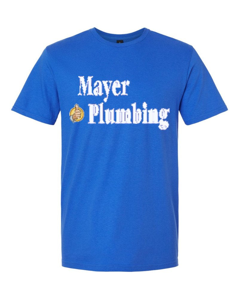 Mayer Plumbing Softstyle Tee in Royal (sample mockup)
