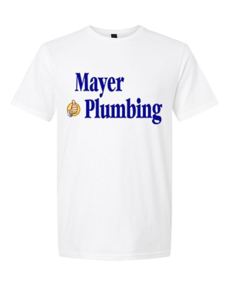 Mayer Plumbing Softstyle Tee in White (sample mockup)