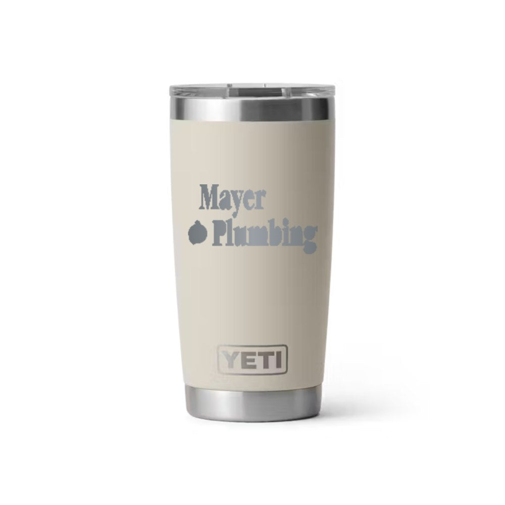 Mayer Plumbing YETI 20 oz Rambler in Cape Taupe (sample mockup)