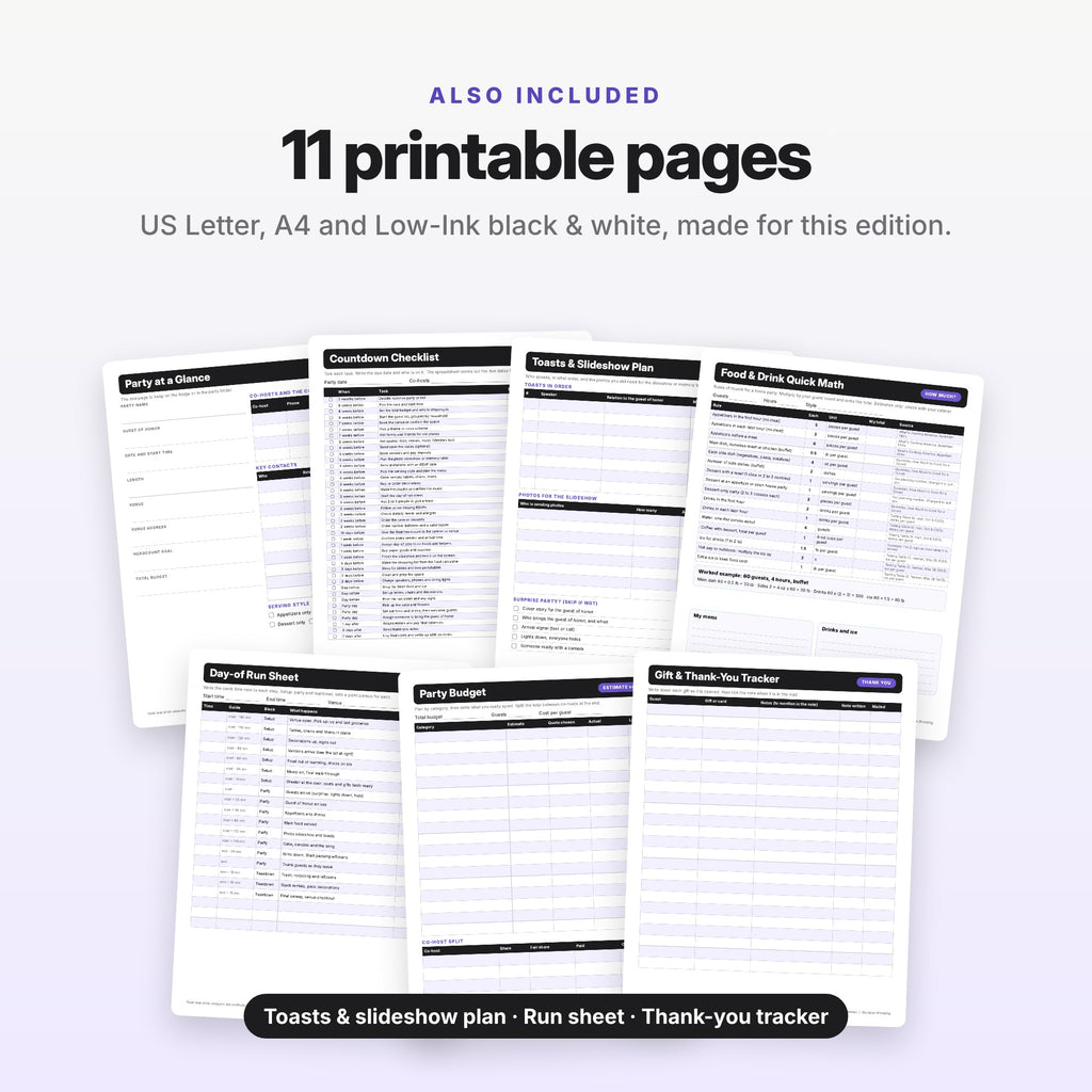 Milestone Birthday & Anniversary Party Planner (Digital Download) — photo 8