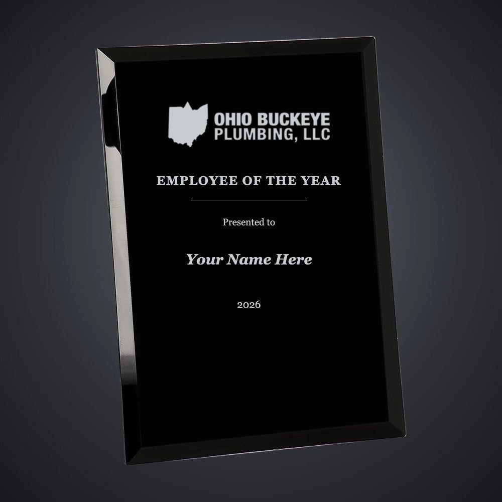 Ohio Buckeye Plumbing Employee of the Year Plaque (sample mockup)