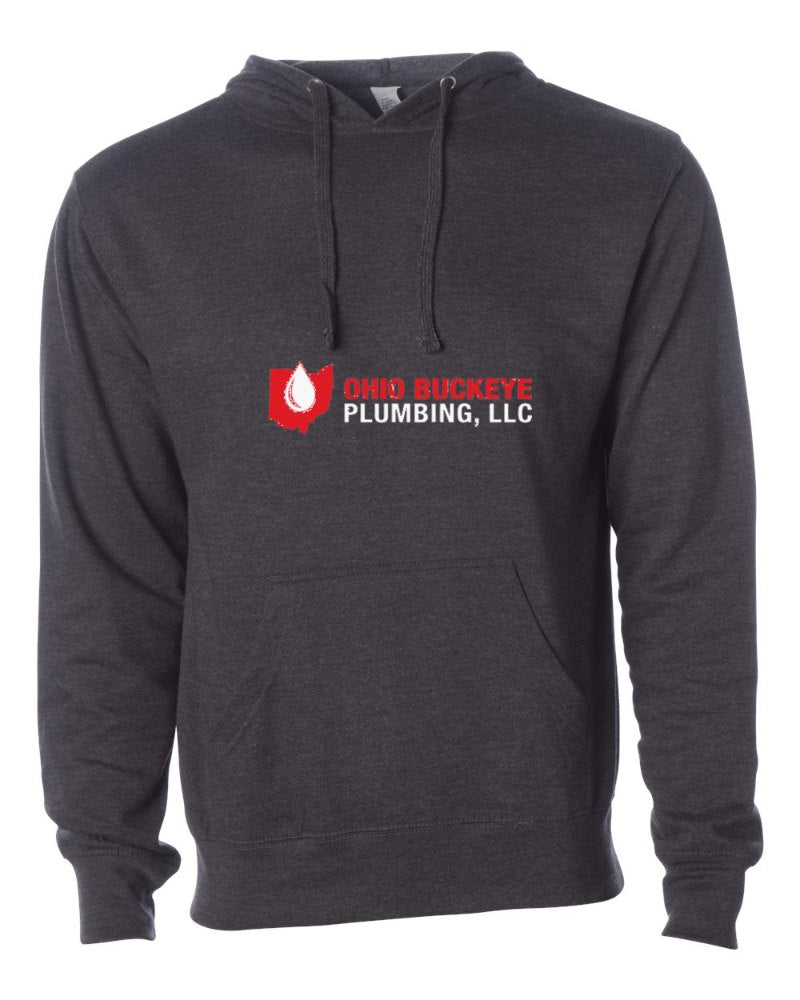 Ohio Buckeye Plumbing Independent Trading Hoodie in Charcoal Heather (sample mockup)