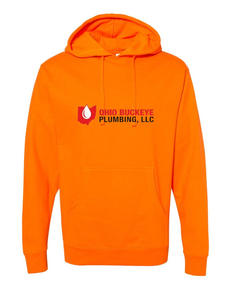 Ohio Buckeye Plumbing Independent Trading Hoodie in Safety Orange (sample mockup)