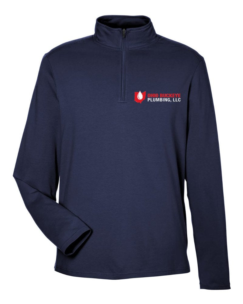 Ohio Buckeye Plumbing Stretch Quarter-Zip in Navy (sample mockup)