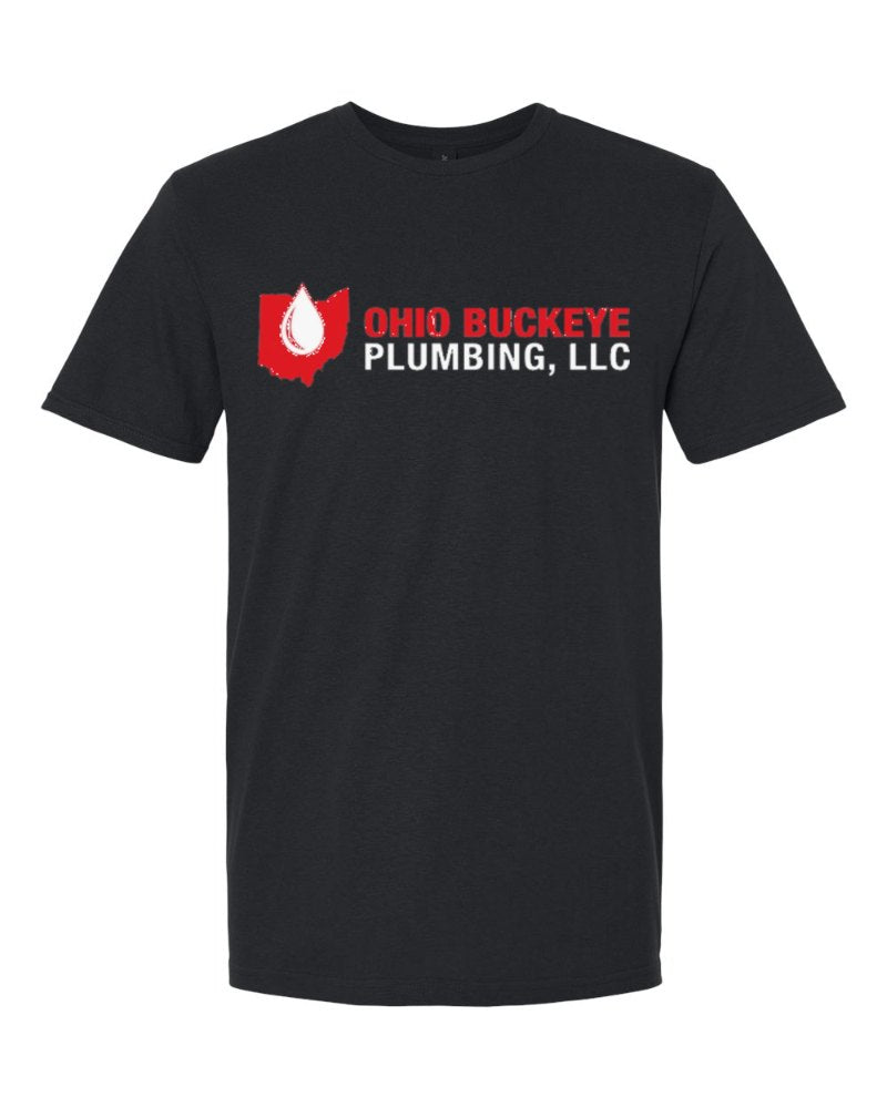 Ohio Buckeye Plumbing Softstyle Tee in Black (sample mockup)