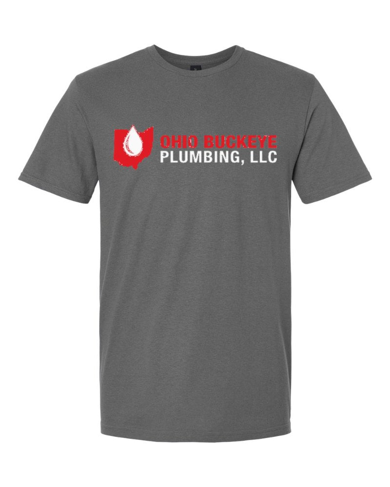 Ohio Buckeye Plumbing Softstyle Tee in Charcoal (sample mockup)