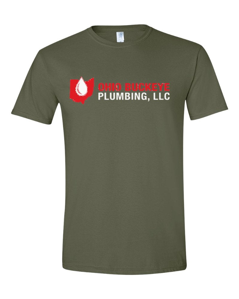 Ohio Buckeye Plumbing Softstyle Tee in Military Green (sample mockup)