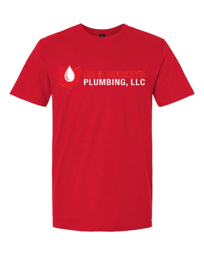 Ohio Buckeye Plumbing Softstyle Tee in Red (sample mockup)