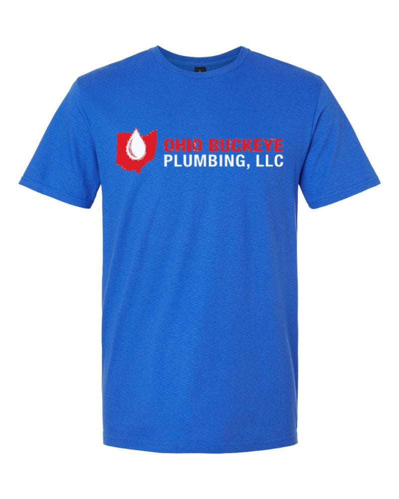 Ohio Buckeye Plumbing Softstyle Tee in Royal (sample mockup)