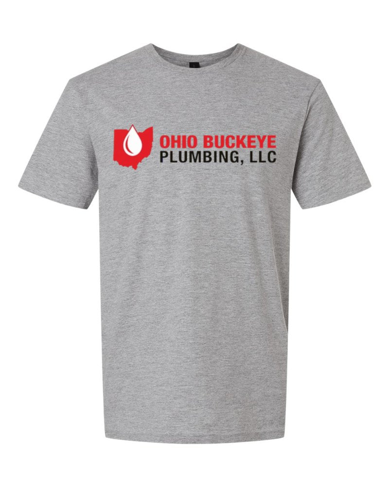 Ohio Buckeye Plumbing Softstyle Tee in Sport Grey (sample mockup)