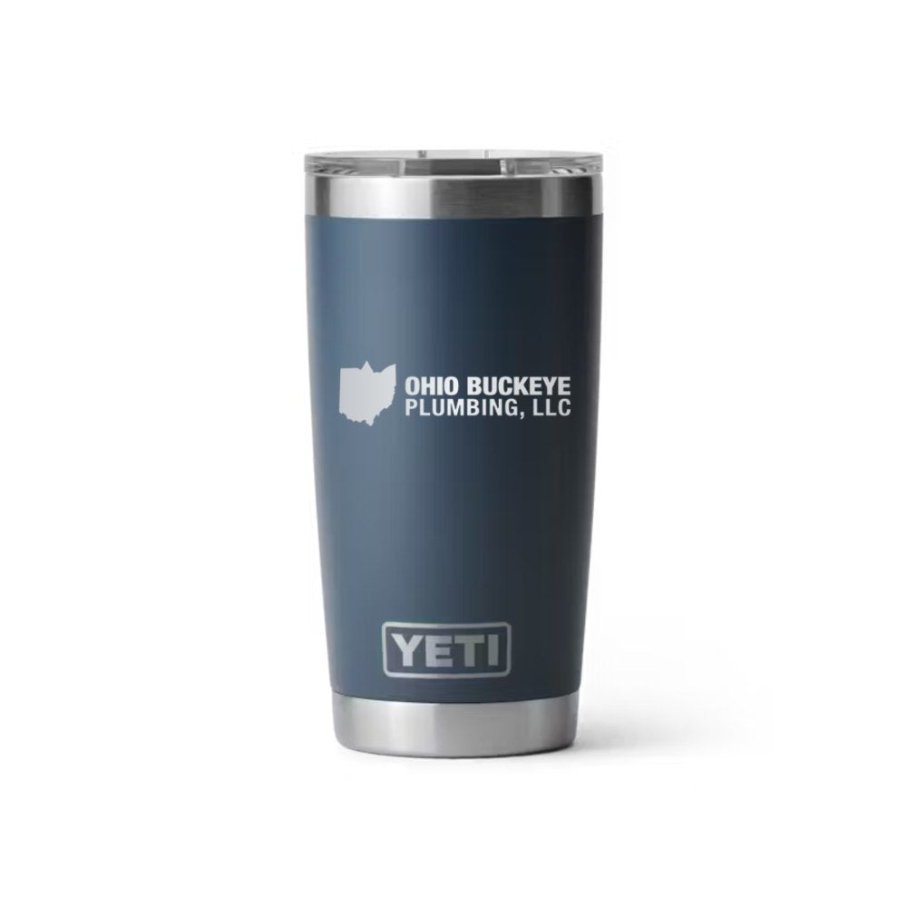 Ohio Buckeye Plumbing YETI 20 oz Rambler in Navy (sample mockup)