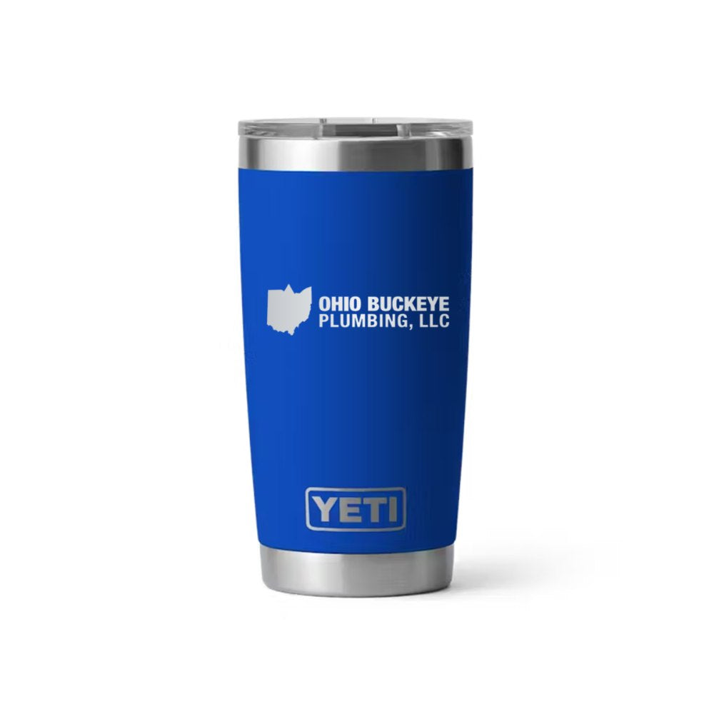 Ohio Buckeye Plumbing YETI 20 oz Rambler in Royal Blue (sample mockup)