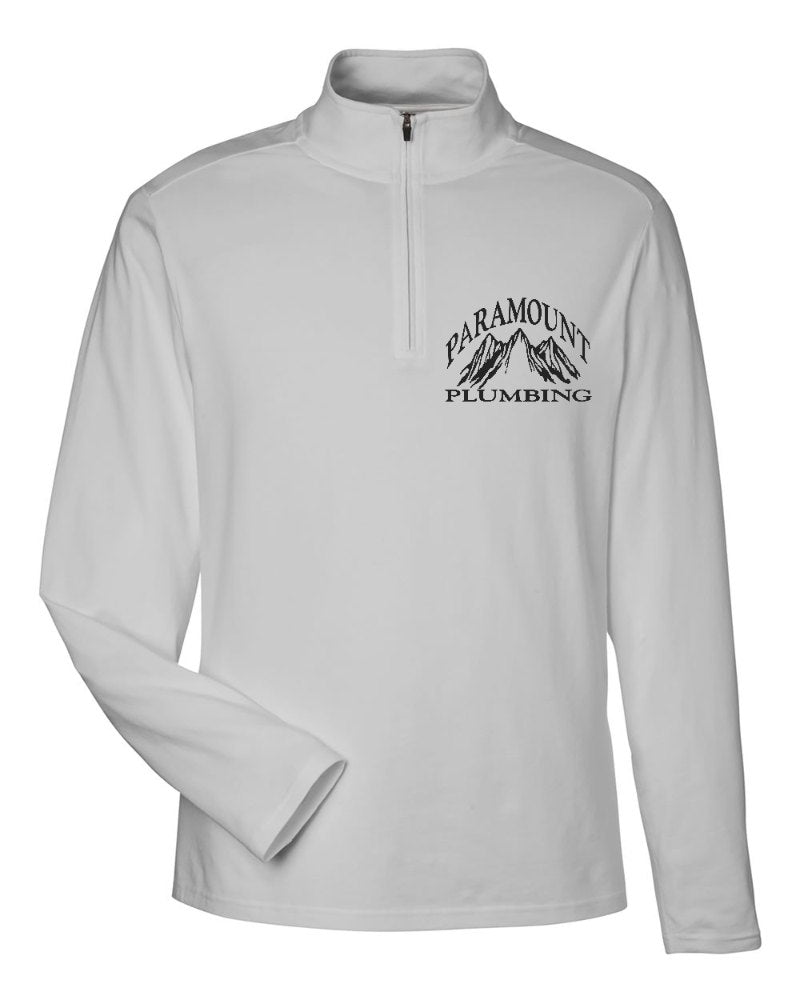 Paramount Plumbing Stretch Quarter-Zip in Grey (sample mockup)