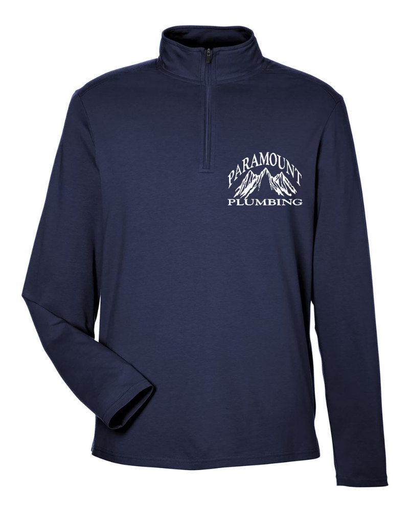 Paramount Plumbing Stretch Quarter-Zip in Navy (sample mockup)