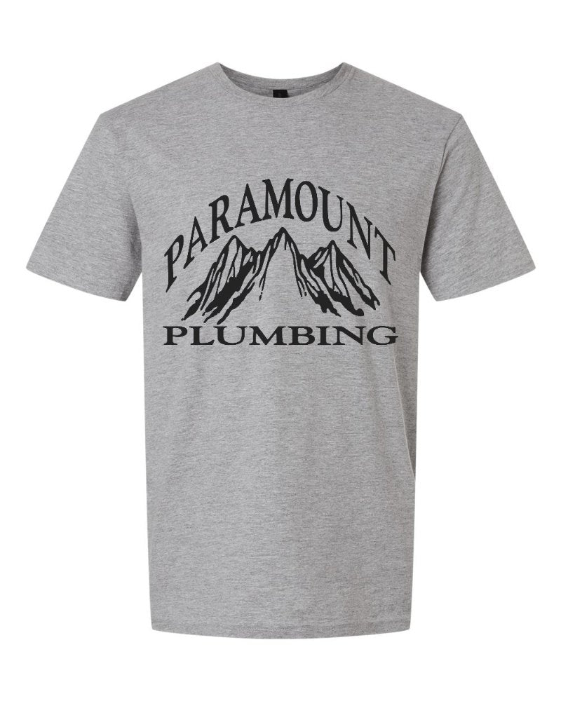 Paramount Plumbing Softstyle Tee in Sport Grey (sample mockup)