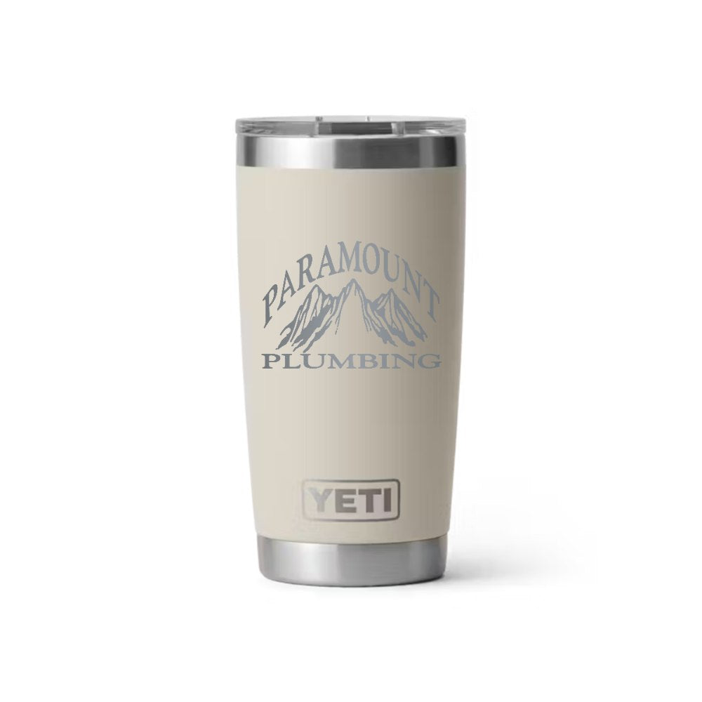 Paramount Plumbing YETI 20 oz Rambler in Cape Taupe (sample mockup)