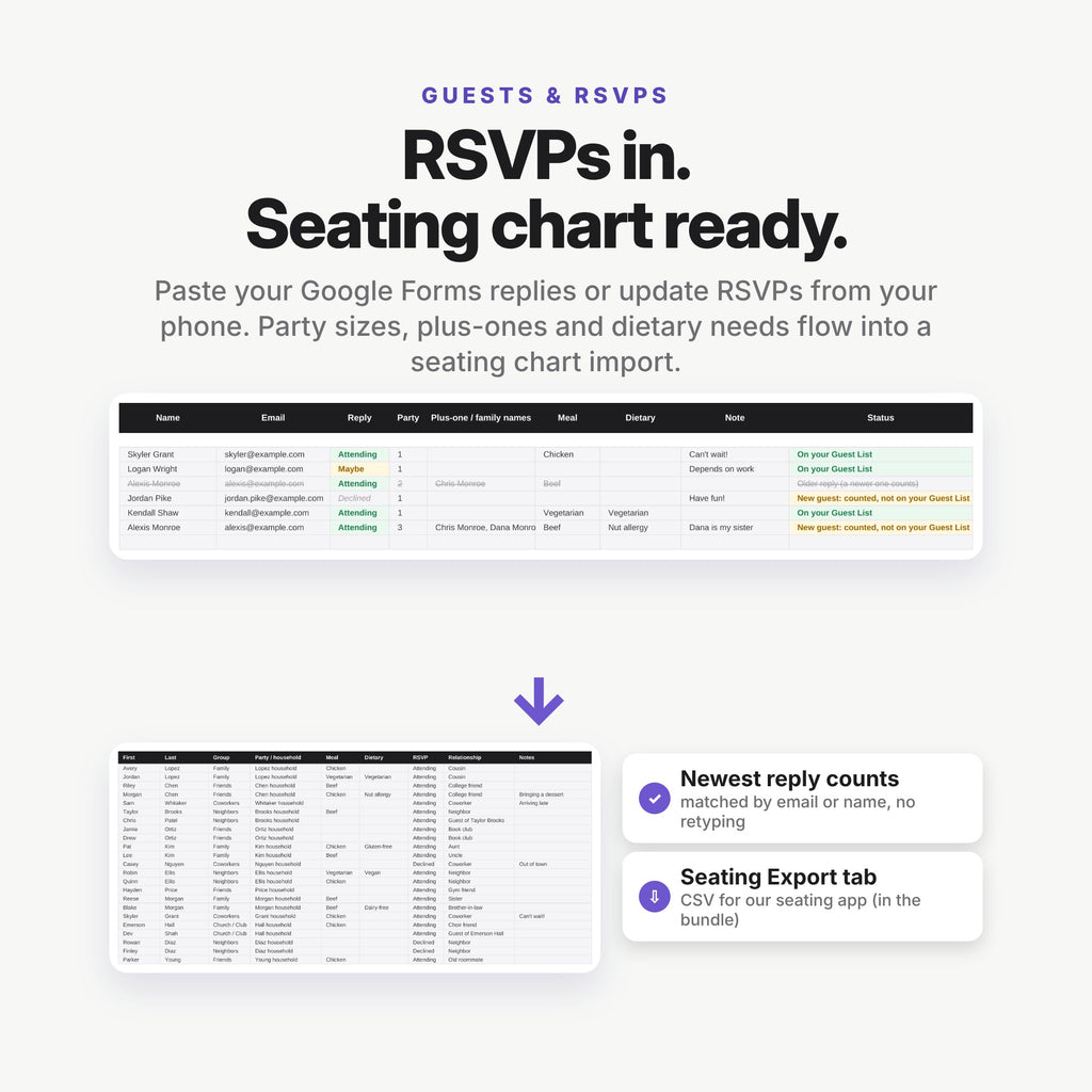Party & Event Planner Spreadsheet (Digital Download) — photo 2