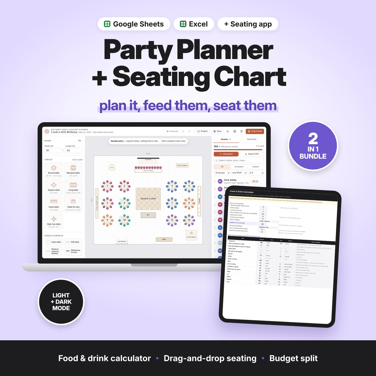 Party Planner + Seating Chart Bundle (Digital Download) — photo 1