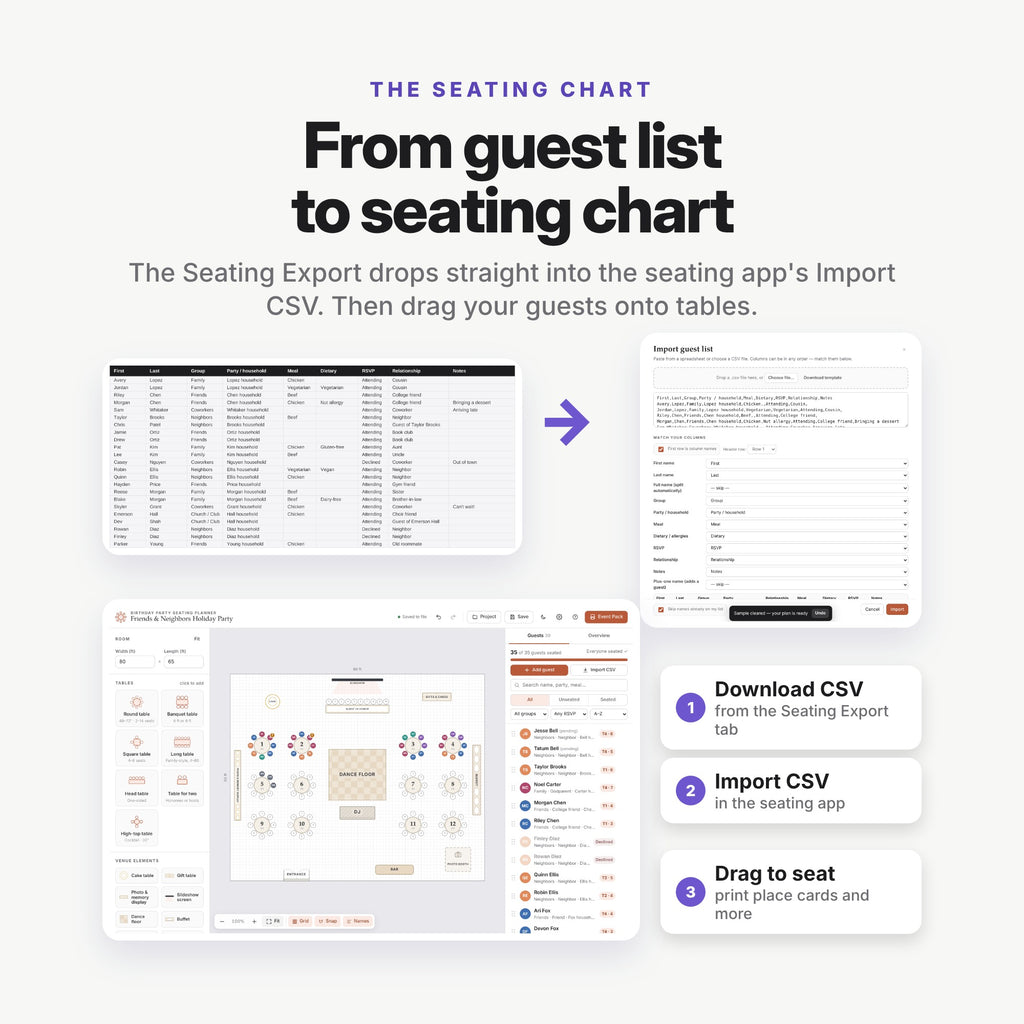 Party Planner + Seating Chart Bundle (Digital Download) — photo 3