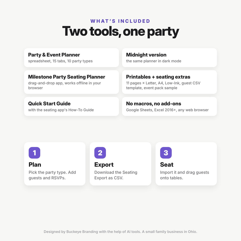 Party Planner + Seating Chart Bundle (Digital Download) — photo 10