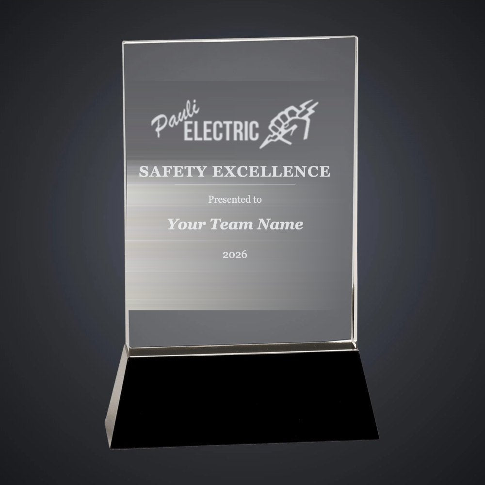 Pauli Electric Safety Excellence Crystal Award (sample mockup)