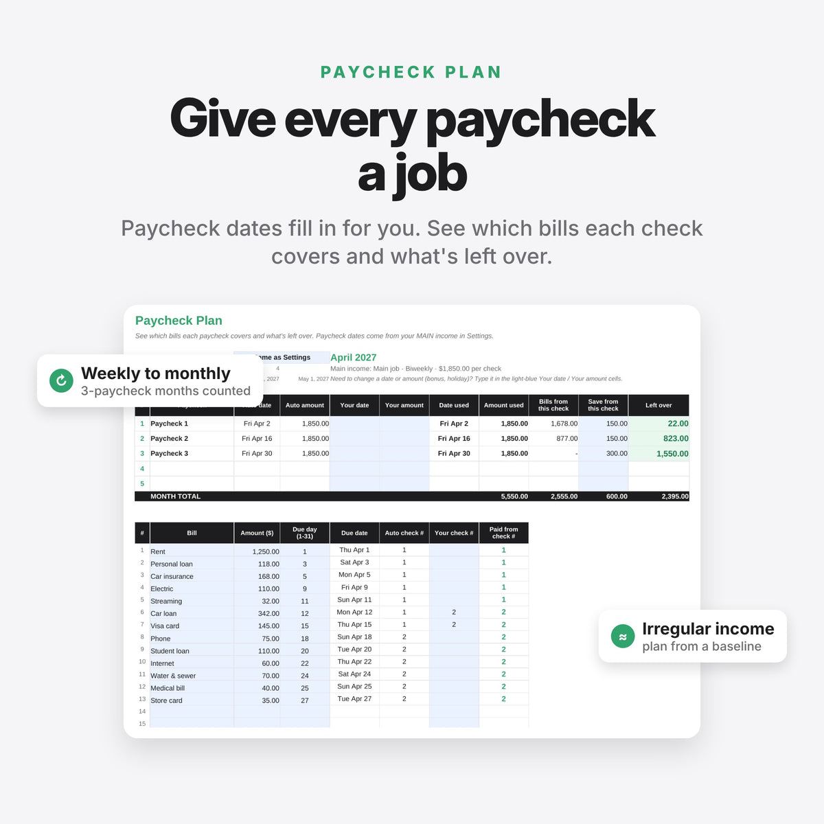 Paycheck Budget, Debt Payoff & Savings Bundle (Digital Download) — photo 4