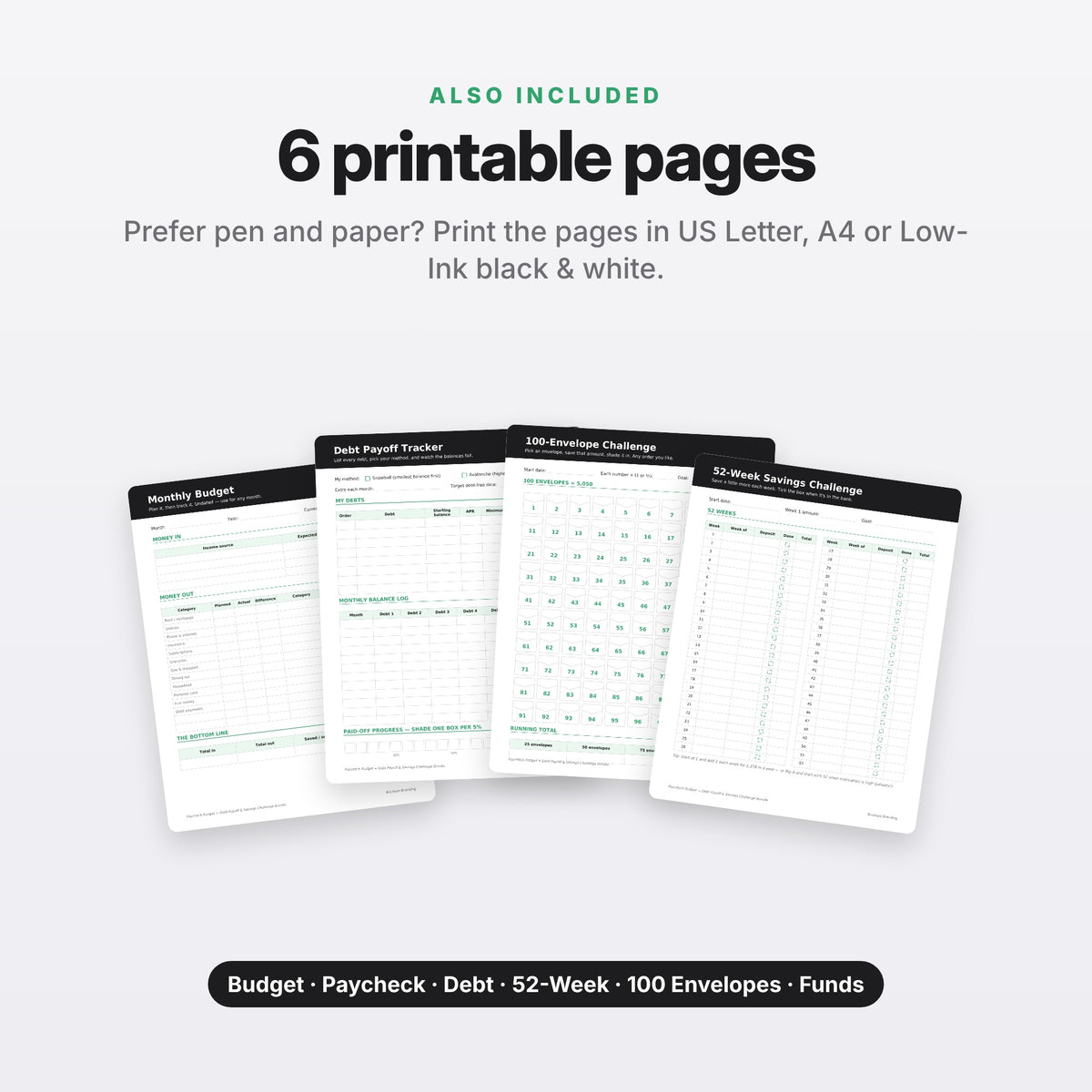 Paycheck Budget, Debt Payoff & Savings Bundle (Digital Download) — photo 8