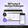 Bill Tracker & Savings Challenges Spreadsheet (Digital Download) — photo 1