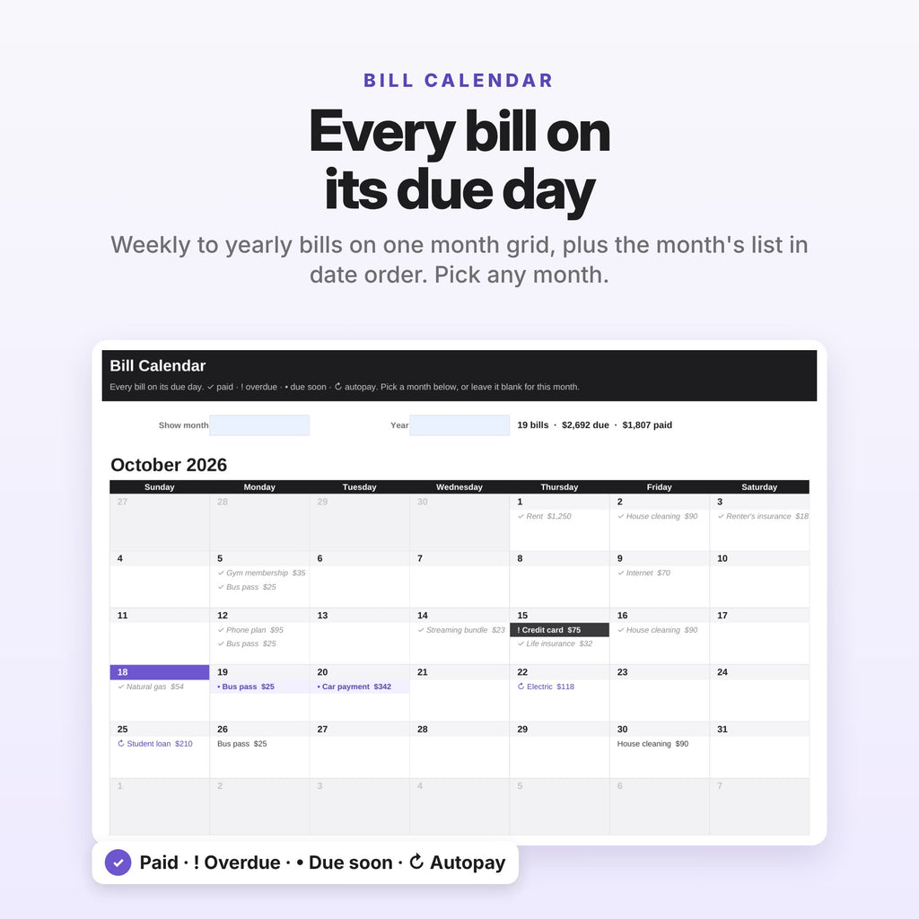 Bill Tracker & Savings Challenges Spreadsheet (Digital Download) — photo 4