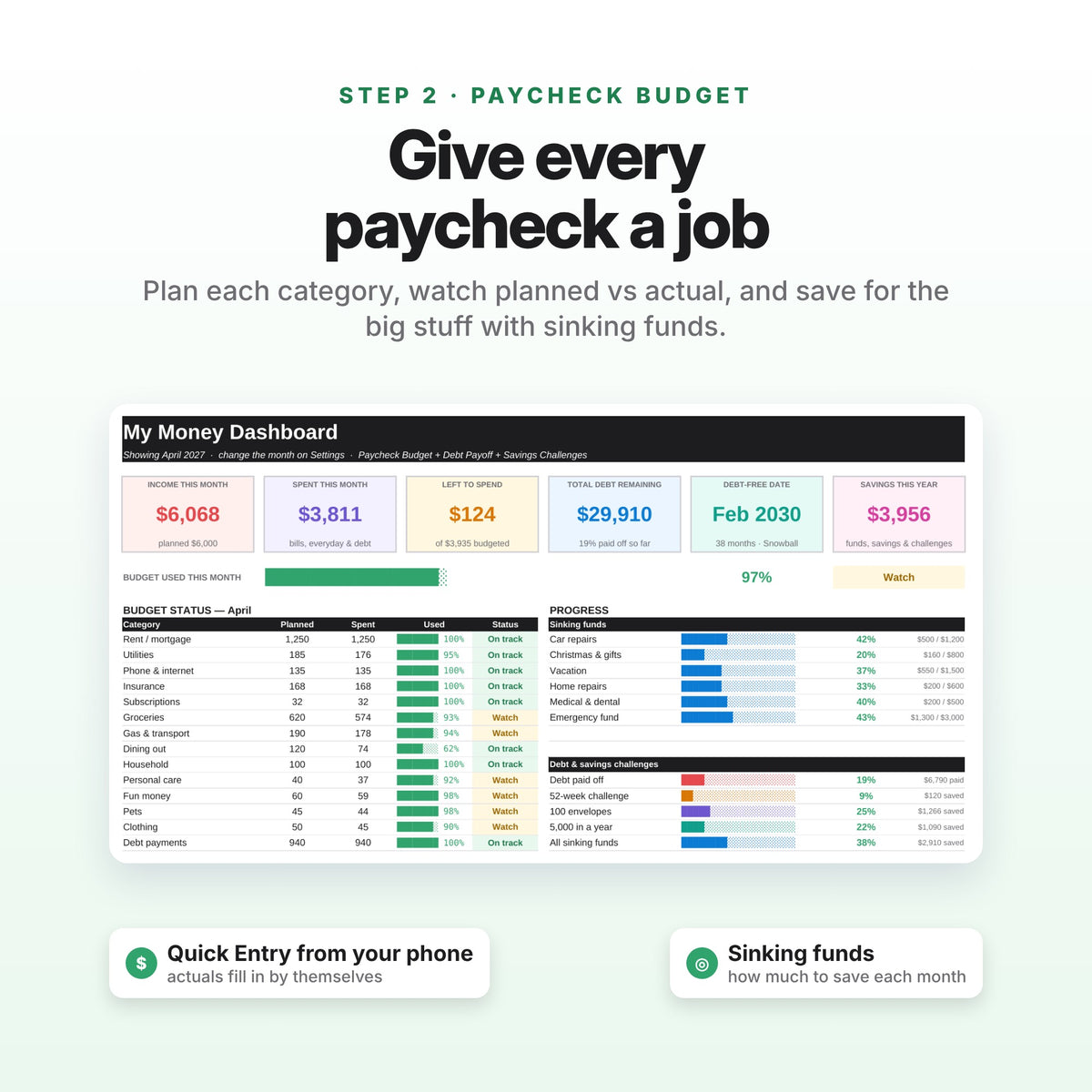 Money Reset Bundle: Bill Tracker, Paycheck Budget & Debt Consolidation (Digital Download) — photo 4