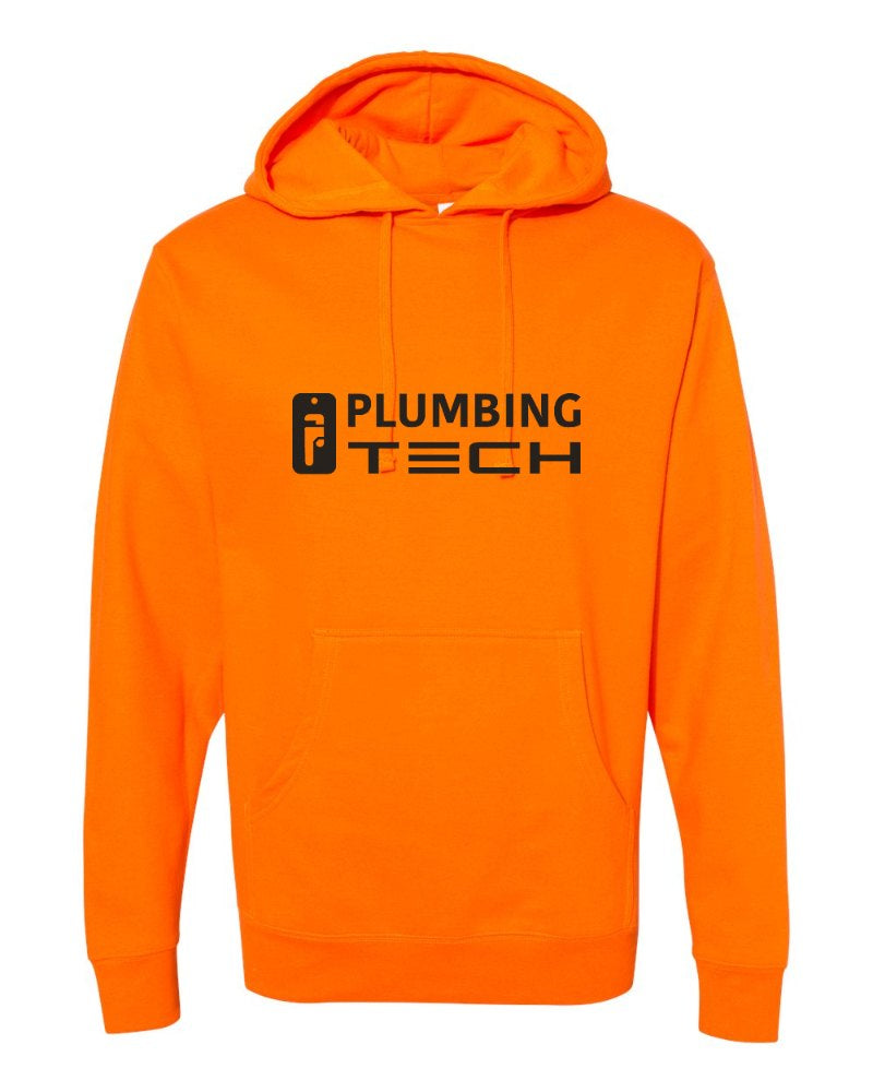 Plumbing Tech Independent Trading Hoodie in Safety Orange (sample mockup)
