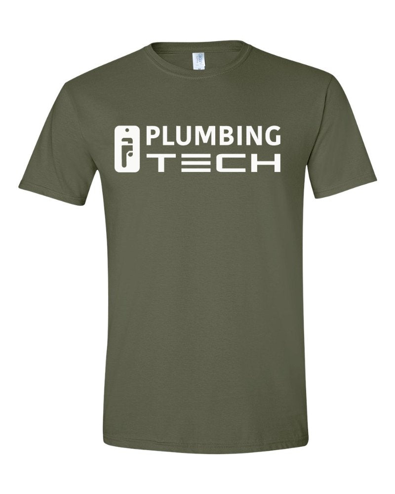 Plumbing Tech Softstyle Tee in Military Green (sample mockup)