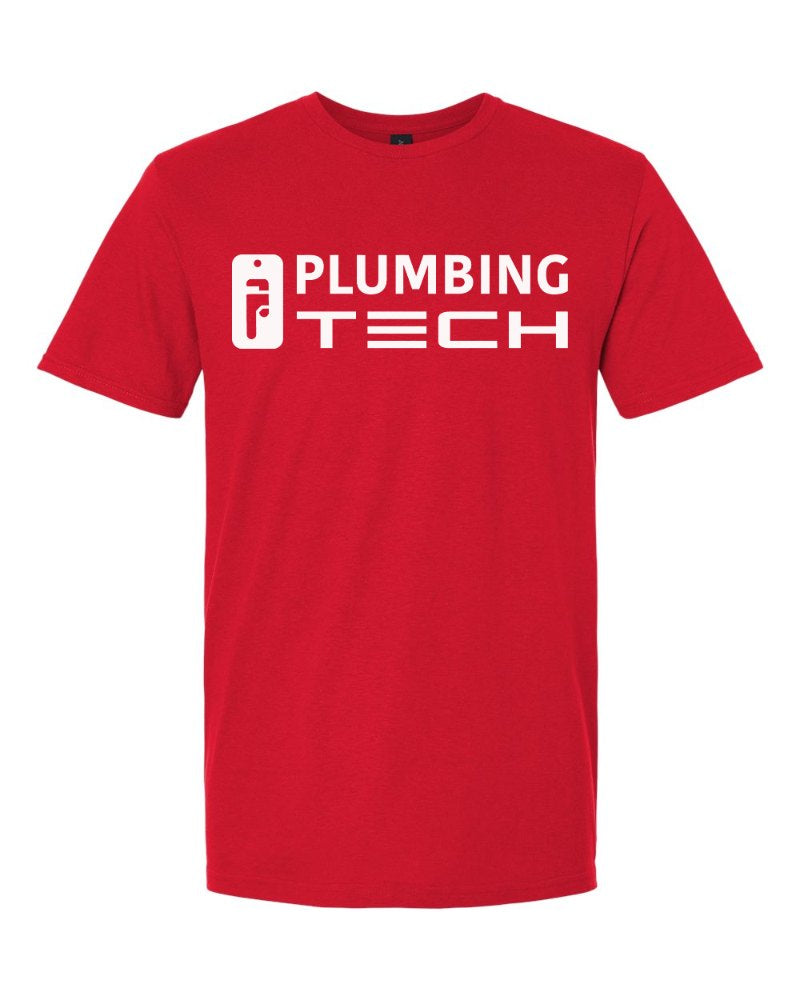 Plumbing Tech Softstyle Tee in Red (sample mockup)