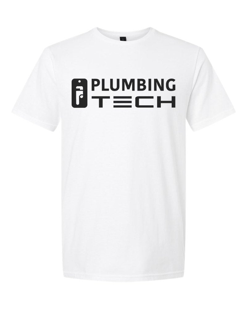 Plumbing Tech Softstyle Tee in White (sample mockup)
