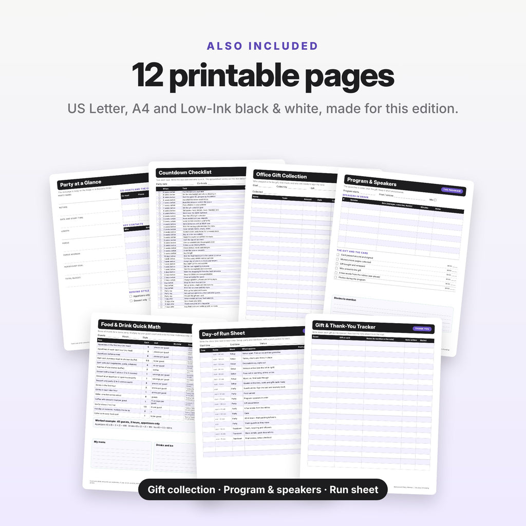 Retirement Party Planner Spreadsheet (Digital Download) — photo 8
