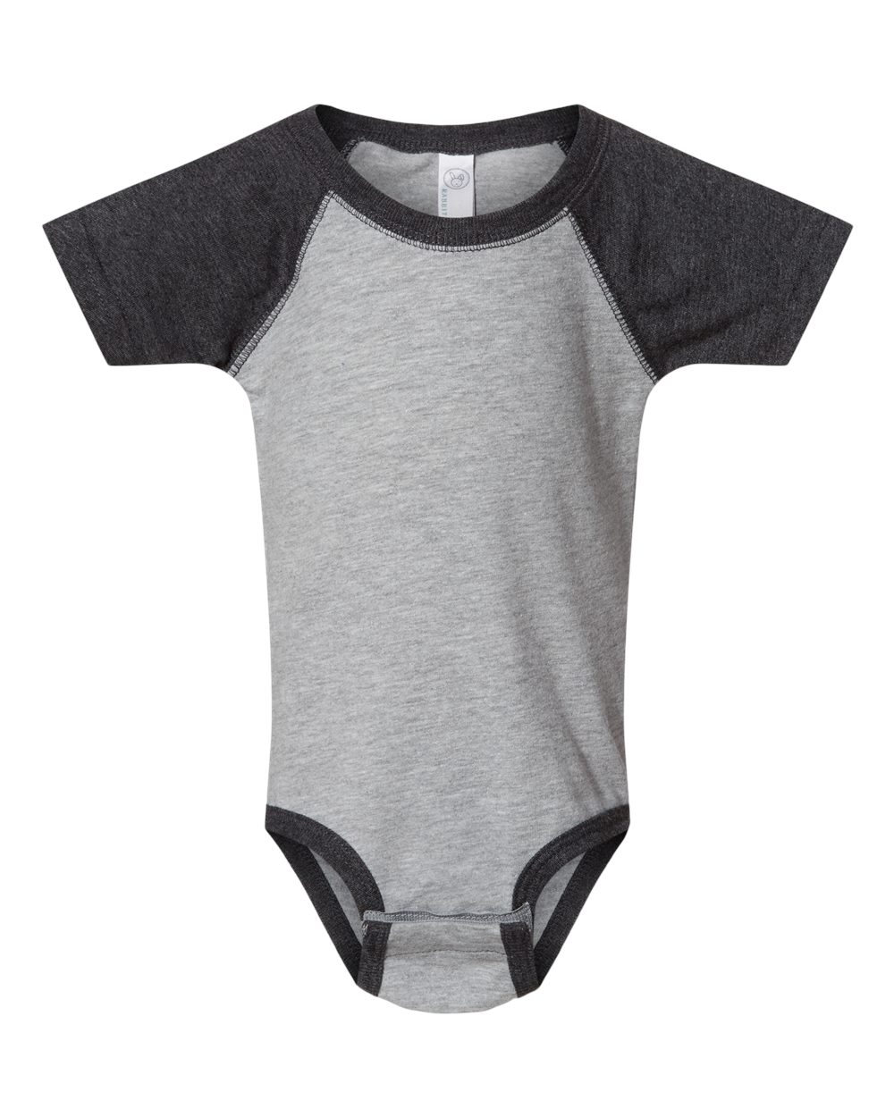 Baby raglan bodysuit in Vintage Heather/Smoke