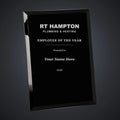 RT Hampton Employee of the Year Plaque (sample mockup)