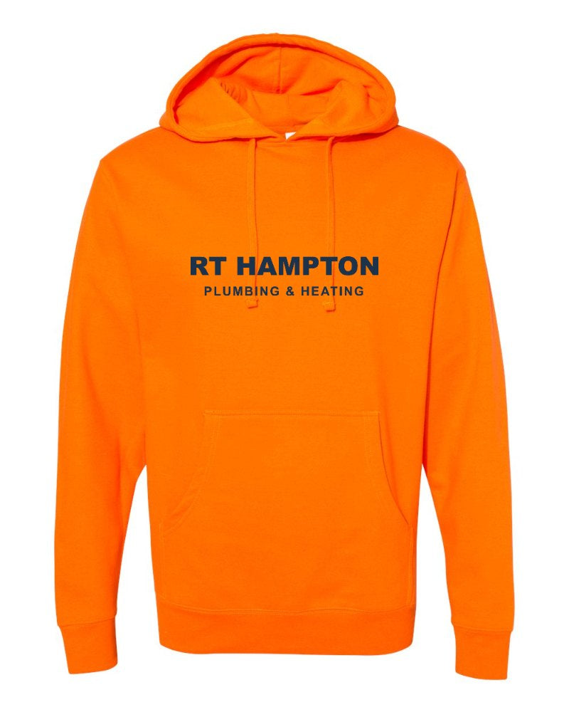 RT Hampton Independent Trading Hoodie in Safety Orange (sample mockup)