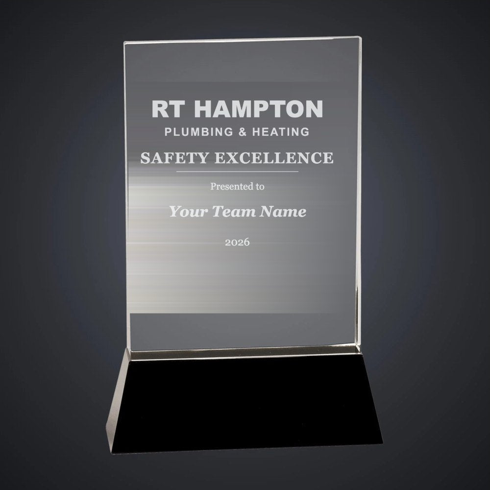 RT Hampton Safety Excellence Crystal Award (sample mockup)