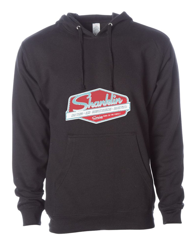 Shanklin Independent Trading Hoodie in Black (sample mockup)