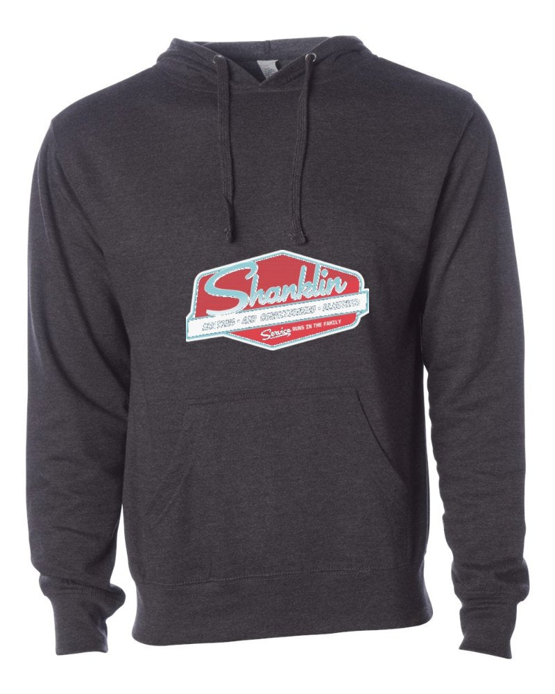 Shanklin Independent Trading Hoodie in Charcoal Heather (sample mockup)
