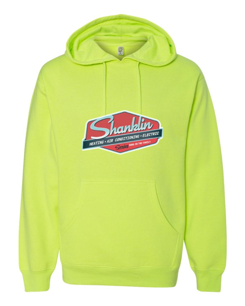 Shanklin Independent Trading Hoodie in Safety Yellow (sample mockup)