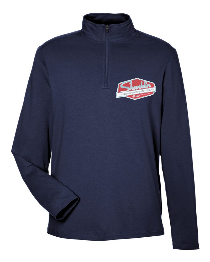 Shanklin Stretch Quarter-Zip in Navy (sample mockup)