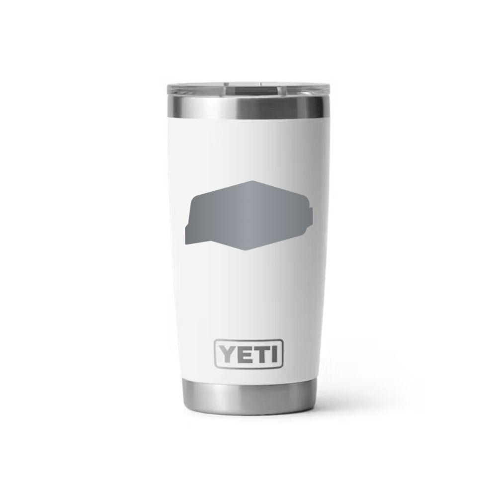 Shanklin YETI 20 oz Rambler in White (sample mockup)