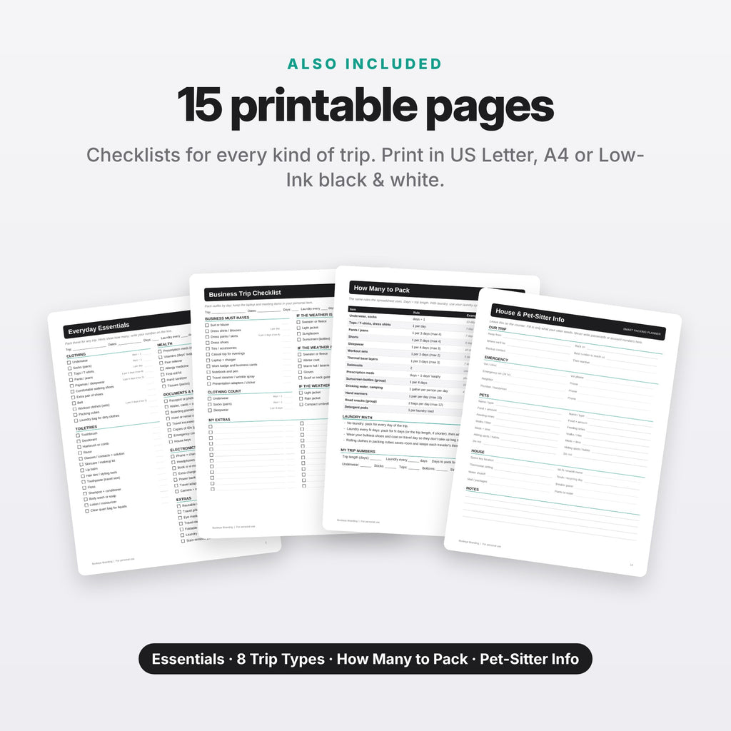 Smart Packing Planner (Digital Download) — photo 8
